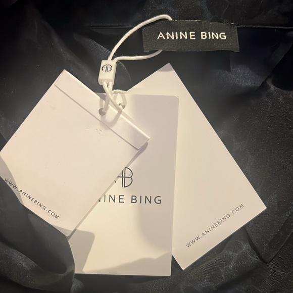 ANINE BING NEO SHIRT IN PYTHON PRINT Silk Button Down SIZE L - Picture 12 of 14